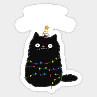 Meowy Christmas Cute Merry Cat Pun Sticker